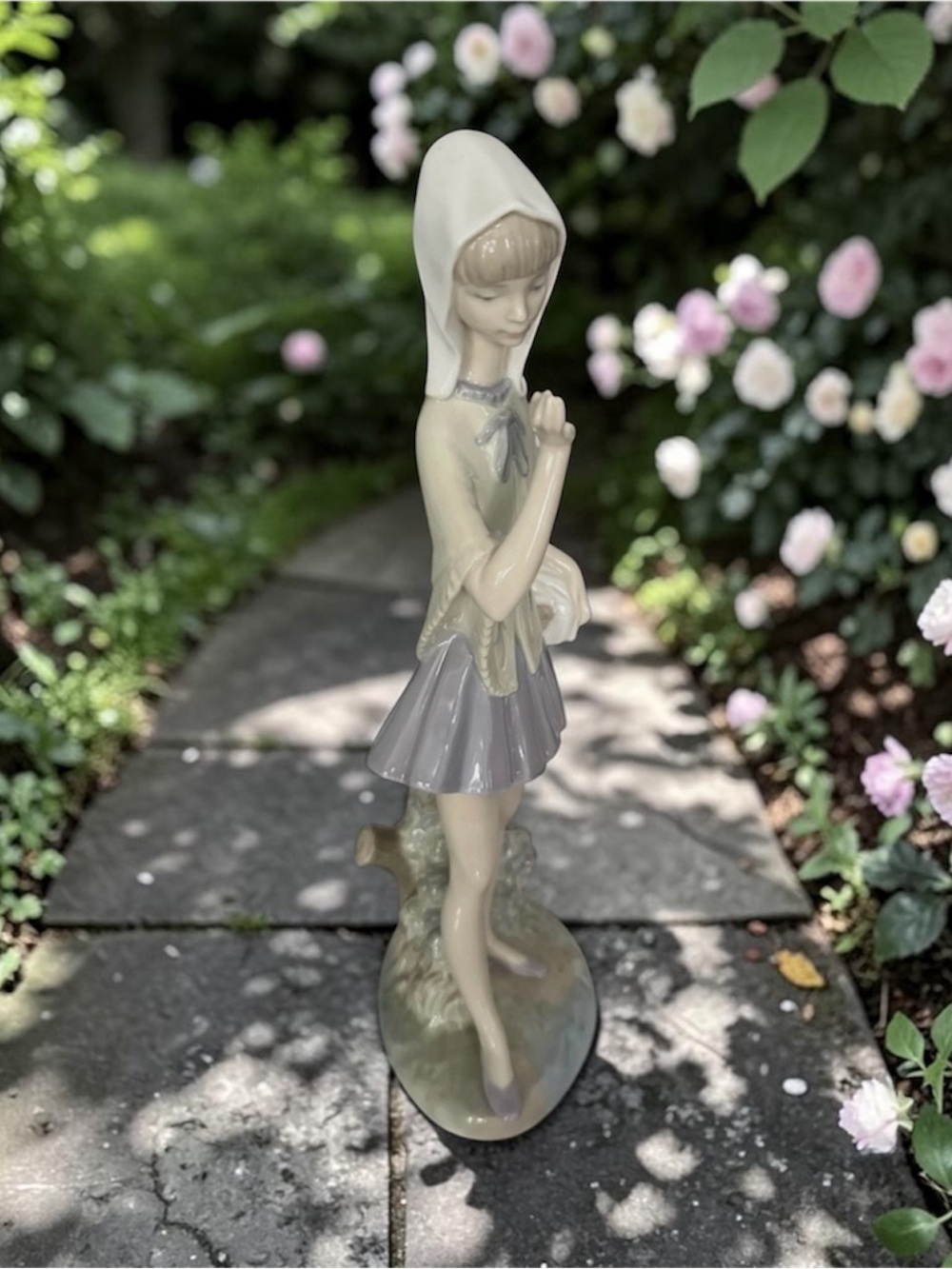 Vintage Zaphir by Lladro Porcelain Figurine Hooded Girl With Basket #597